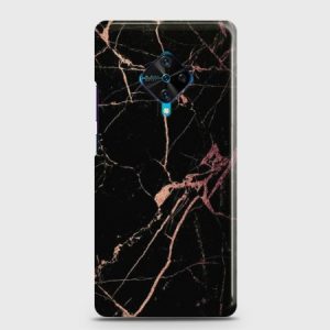 Vivo S1 Pro Black Rose Gold Marble Case