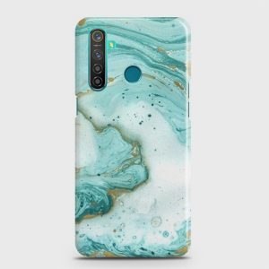 Realme 5 Aqua Blue Marble Case