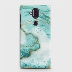Nokia 8.1 Aqua Blue Marble Case