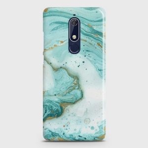 Nokia 5.1 Aqua Blue Marble Case