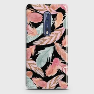 Nokia 8 Colorful Feather Leaves Case