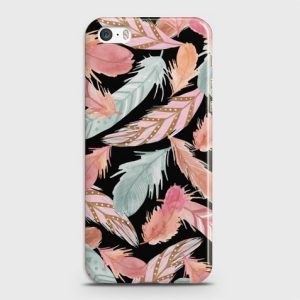 iPhone SE 2020 Colorful Feather Leaves Case