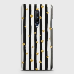 OnePlus 7 Pro Glitter Heart Stripes Case