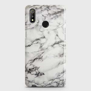 Realme 3 Trendy White Marble Case