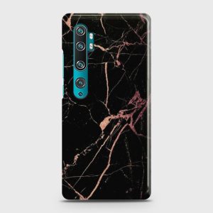 Xiaomi Mi Note 10 Black Rose Gold Marble Case