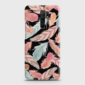 Xiaomi Redmi 9 Colorful Feather Leaves Case