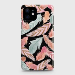 iPhone 12 mini Colorful Feather Leaves Case