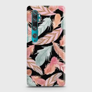 Xiaomi Mi Note 10 Colorful Feather Leaves Case