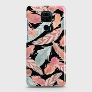 Xiaomi Redmi Note 9 Colorful Feather Leaves Case