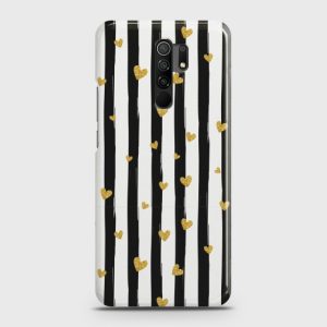 Xiaomi Redmi 9 Glitter Heart Stripes Case