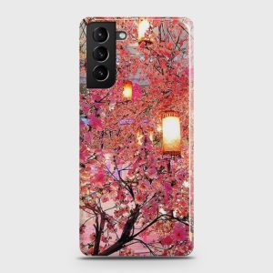 Samsung Galaxy S21 Pink blossoms Lanterns Case