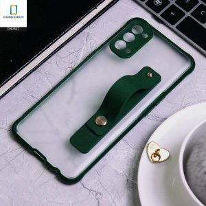 Semi Tranparent Soft Borders with Grip Holder Camera Protection Case For Oppo Models