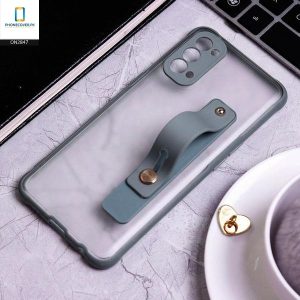 Semi Tranparent Soft Borders with Grip Holder Camera Protection Case For Oppo Models