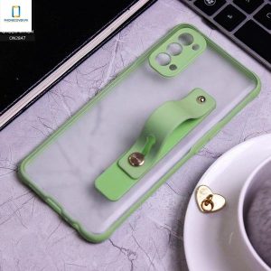 Semi Tranparent Soft Borders with Grip Holder Camera Protection Case For Oppo Models