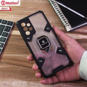 Honeycomb Shockproof Space Capsule With Magnetic Ring Holder Soft Case For Samsung Models