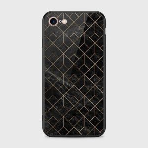 iPhone 7/8 Case  -Black Marble Series -Printed Ultra Shine Premium Infinity Glass Case