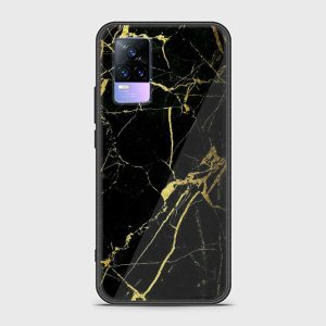Vivo V21e Case -Blue Marble Series -Printed Ultra Shine Premium Infinity Glass Case