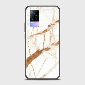 Vivo V21e Case -White Marble Series -Printed Ultra Shine Premium Infinity Glass Case
