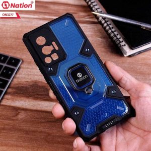 Vivo X70 Pro Cover - Honeycomb Shockproof Space Capsule With Magnetic Ring Holder Soft Case
