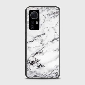 Xiaomi 12 Pro Cover- White Marble Series - Premium Printed Glass soft Bumper shock Proof Case