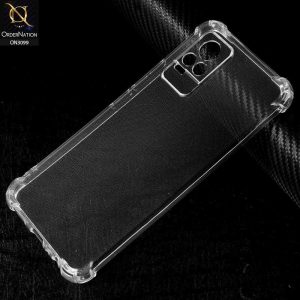Vivo V21e Cover - Soft 4D Design Shockproof Silicone Transparent Clear Camera Protection Case