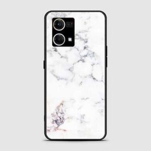 Oppo F21 Pro 4G Case -White Marble Series - Premium Printed Glass soft Bumper shock Proof Case