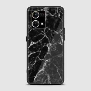 Oppo F21 Pro 4G Case -Black Marble Series - Premium Printed Glass soft Bumper shock Proof Case