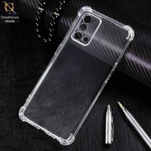 Oppo F19 Cover - Soft 4D Design Shockproof Silicone Transparent Clear Camera Protection Case