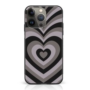 iPhone 14 Pro -Heart Series - Premium Printed Glass Soft Bumper shock Proof Case