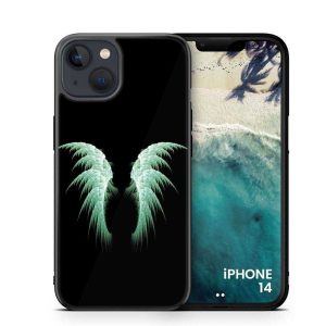iPhone 14 Cover- Angel Wings Series - HQ Printed  Ultra Shine Premium Infinity Glass Soft Silicon Borders Case