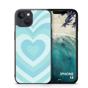 iPhone 14 Cover - Heart Series - HQ Printed Ultra Shine Premium Infinity Glass Soft Silicon Borders Case