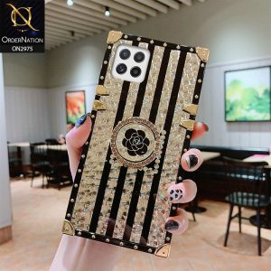 Samsung Galaxy Note 10 Lite Cover - 3D Illusion Gold Flowers Soft Trunk Case With Ring Holder