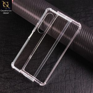 Samsung Galaxy Z Fold 3 5G Cover - Transparent - All New 4D Design Shockproof Airbag Covers Soft Borders Protective Clear Case