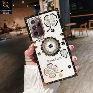 Samsung Galaxy Note 20 Ultra Cover - Square Bling Diamond Glitter Soft TPU Trunk Case With Ring Holder