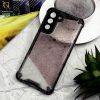 Samsung Galaxy S21 FE 5G Cover - Black - Onation Hybrid Series Soft Borders Hive Shell Semi Transparent Back TPU Protective Case