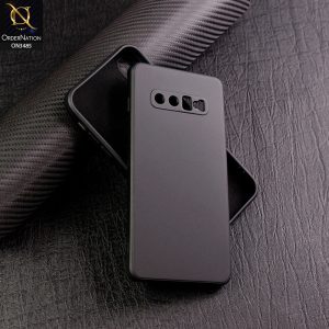 Samsung Galaxy S10 Plus Cover - Black - ONation Silica Gel Series - HQ Liquid Silicone Elegant Colors Camera Protection Soft Case U1