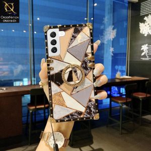 Samsung Galaxy S22 Plus 5G Cover - Design 1 - Smart Mosaic Marble And Glitter Trunk Style Soft Case Without Strap