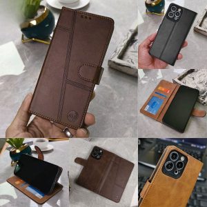 Premium Leather Megantic Flip Book Covers With Card Holding Option